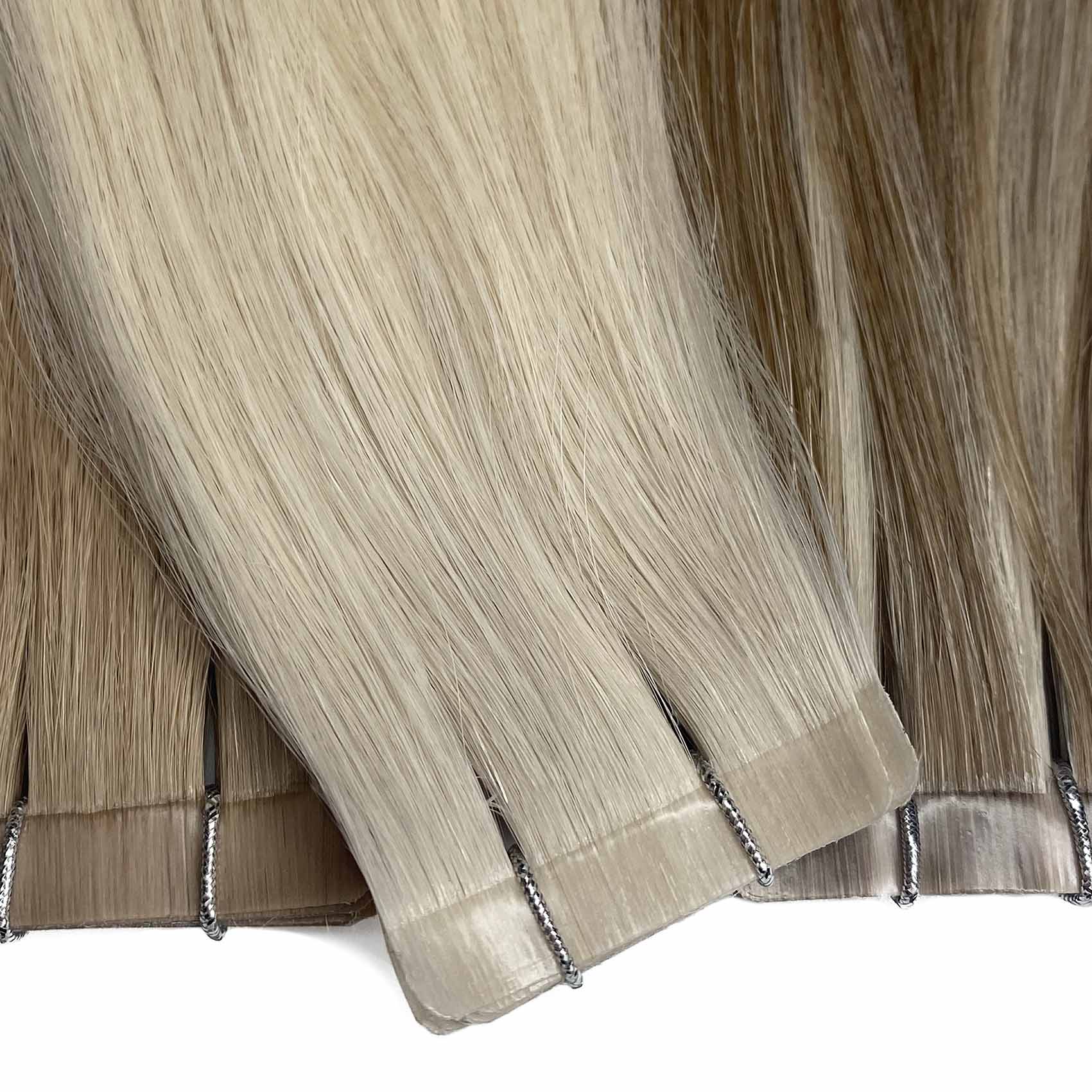 #16V Pearl Grey Tape In Hair Extensions - Image 3