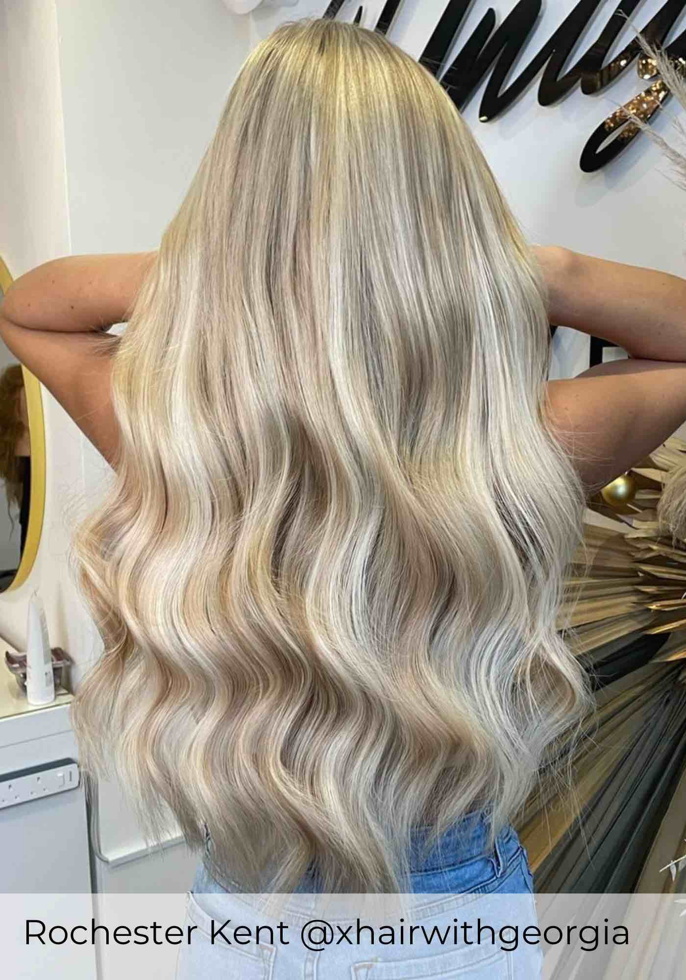 #T18P18/22 Vanilla Frappe Pre-bonded Hair Extensions - Image 2