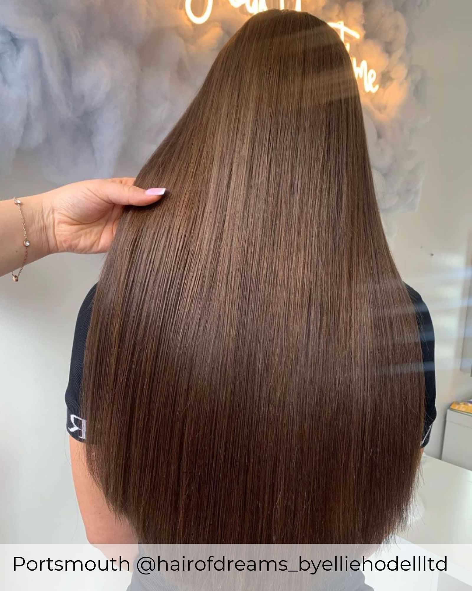 #4A Roasted Chestnut Pre-bonded Hair Extensions - Image 2