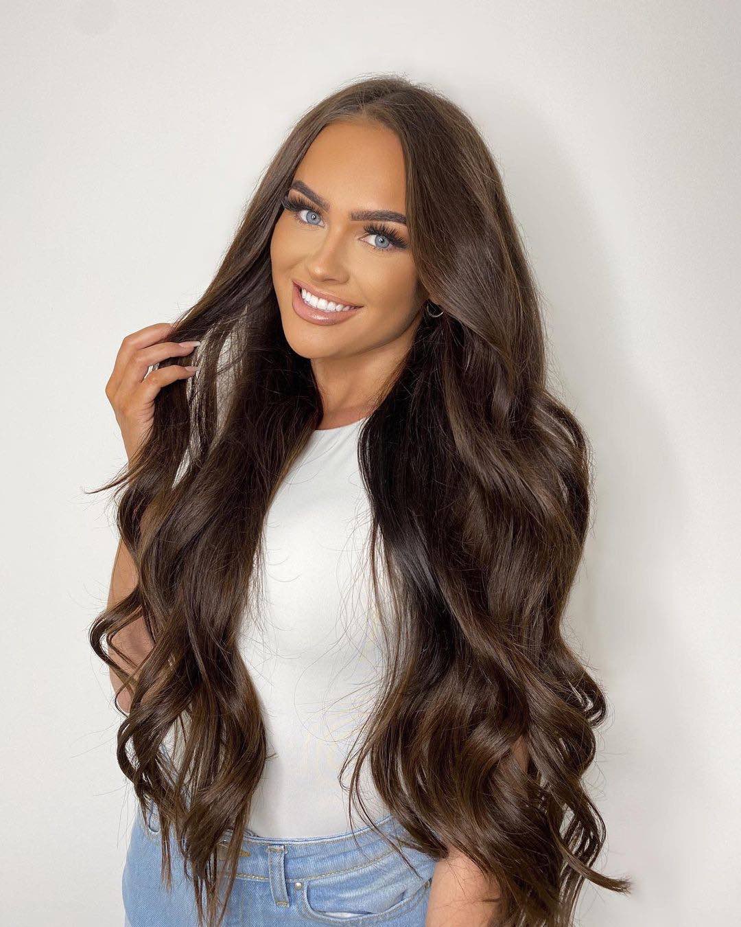 #2 Pure Cocoa Seamless Clip in Hair Extensions - Image 2