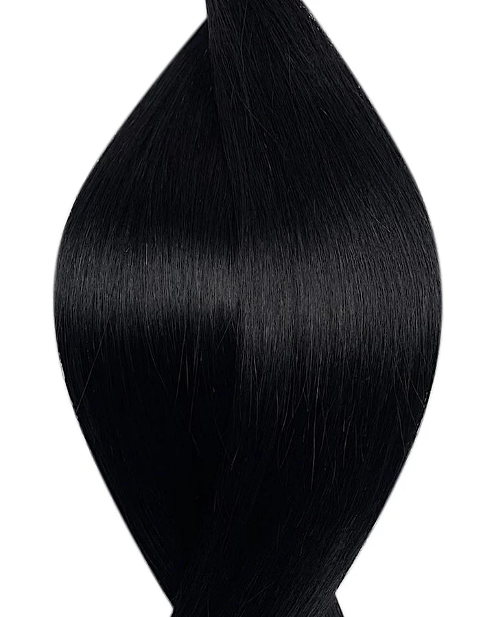 #1 Jet Black Flat Weave Hair Extensions
