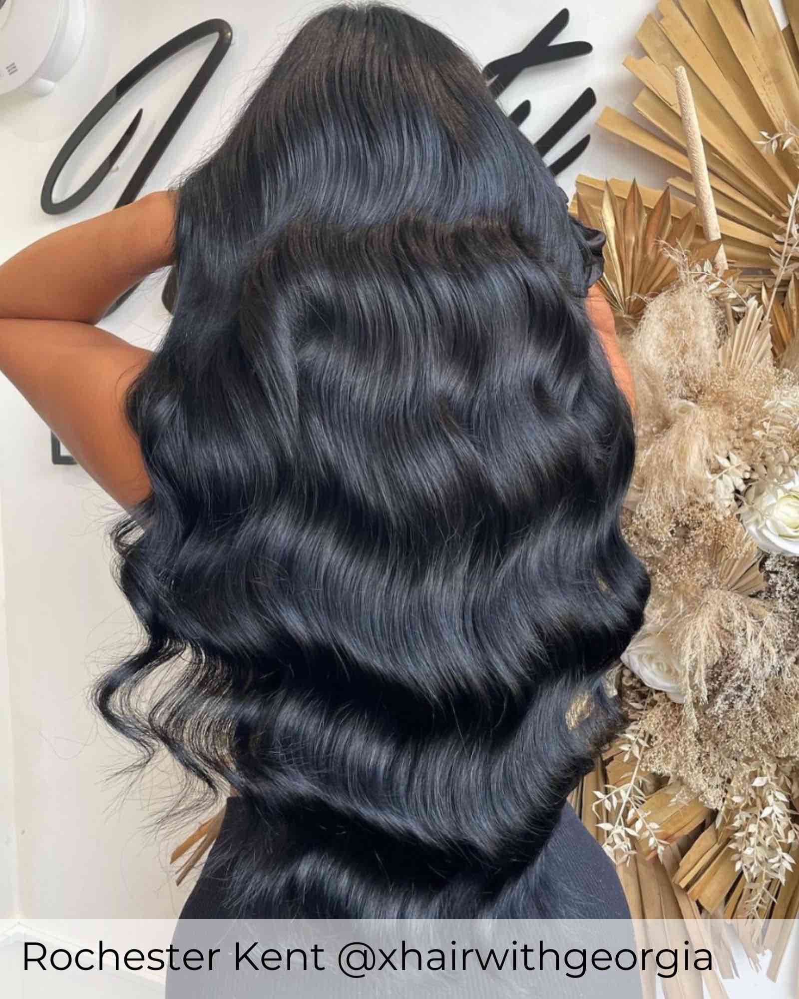 #1 Jet Black Weave Hair Extensions - Image 2
