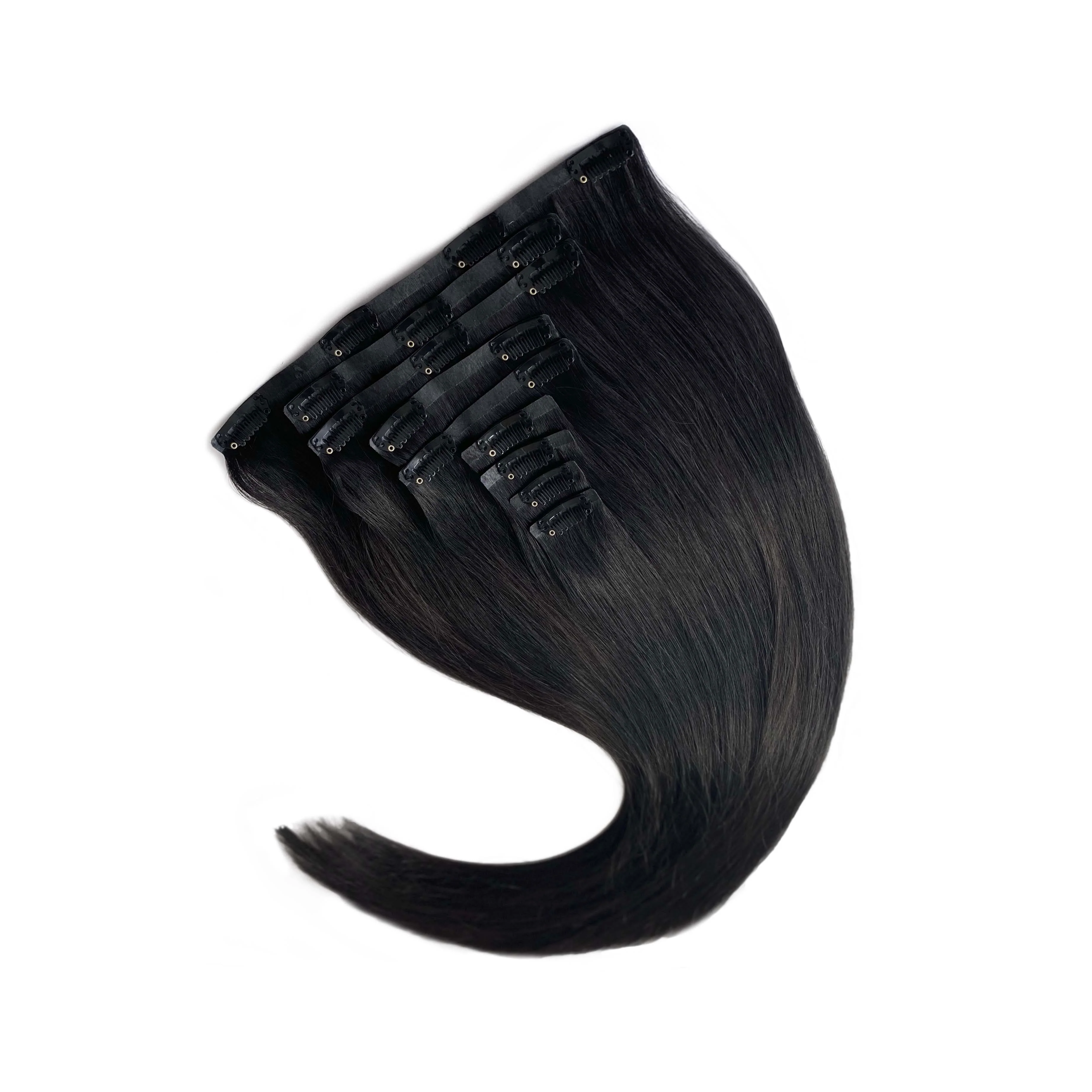 #7 Frosted Chocolate Seamless Clip in Hair Extensions - Image 4