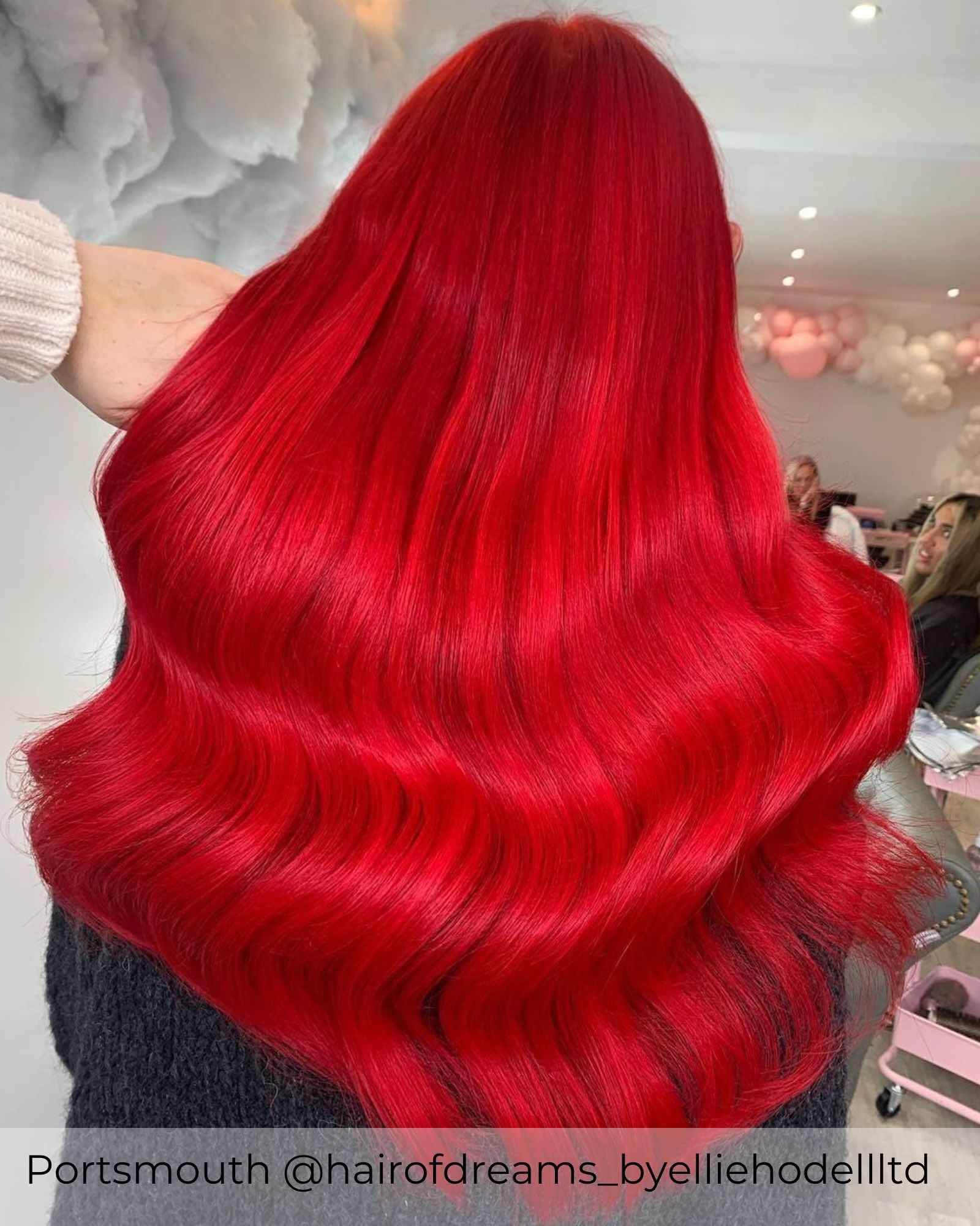 #Red Salsa Nano Ring Hair Extensions - Image 2