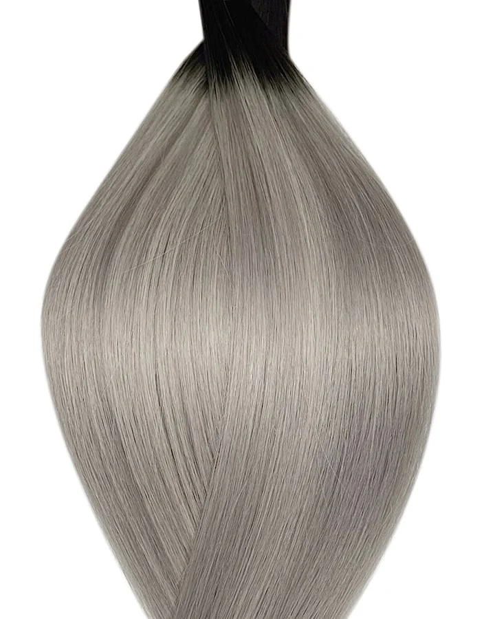 #T1B/66 Black Iced Coffee Micro Ring Hair Extensions